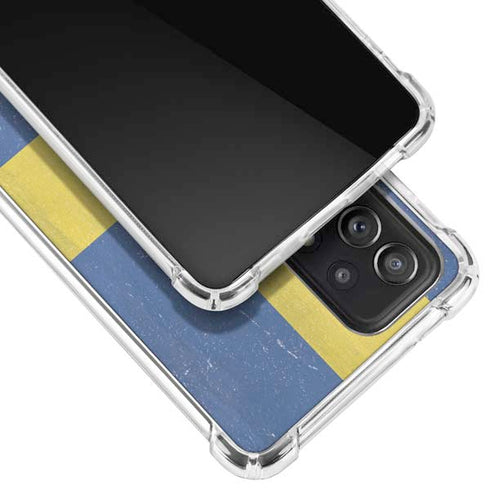 Sweden Flag Distressed Galaxy A72 5G Clear Case
